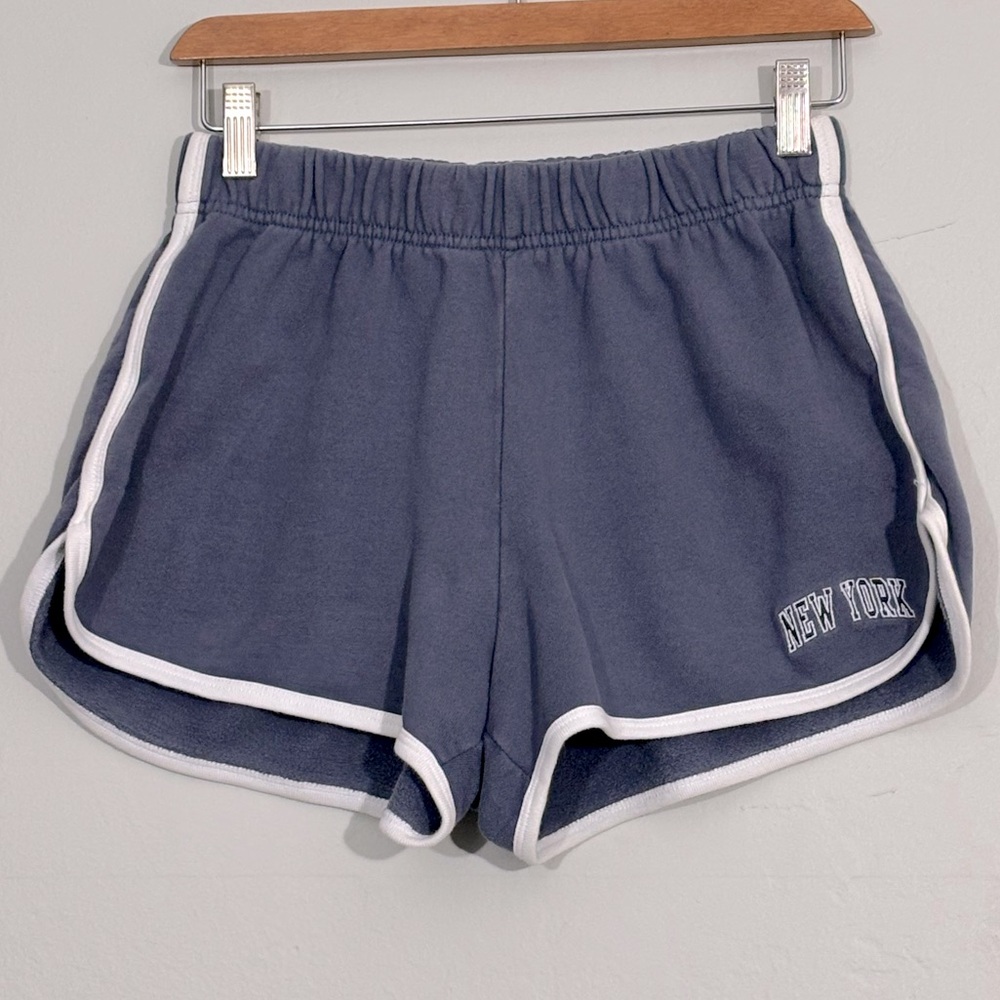 John Galt slate blue athletic stripe shorts S